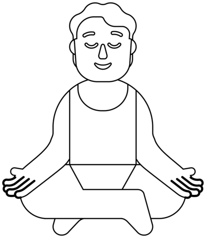 Man In Lotus Position Emoji Coloring Page